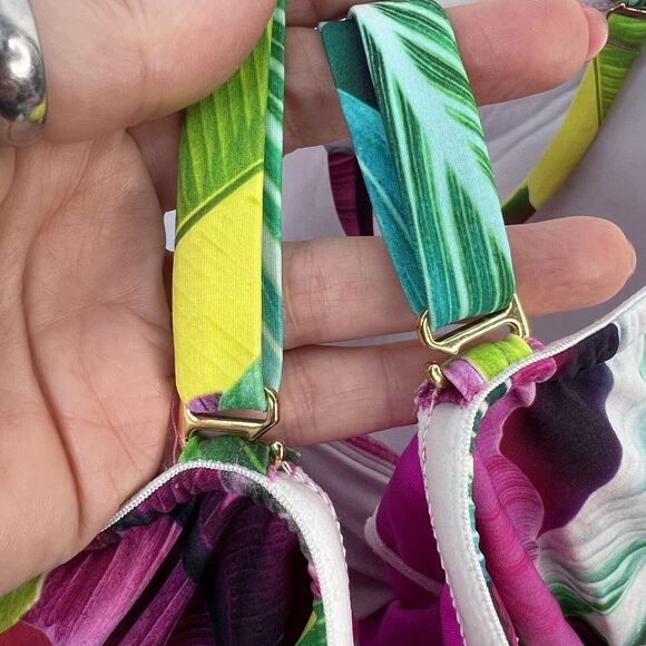 La Blanca Plus Sz 20W Tropic Of The Day Bandeau One-Piece Swimsuit Bright Colors - Picture 7 of 16